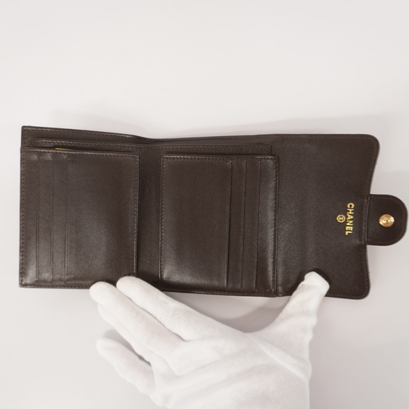 CHANELAuth  Matelasse Tri-fold Wallet Gold Metal Fittings Women's Lambskin Wall - Picture 3 of 10